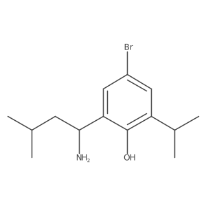 2-(1-Amino-3-methylbutyl)-4-bromo-6-(propan-2-yl)phenol结构式