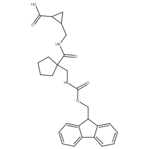2-[({1-[({[(9H-fluoren-9-yl)methoxy]carbonyl}amino)methyl]cyclopentyl}formamido)methyl]cyclopropane-1-carboxylic acid结构式