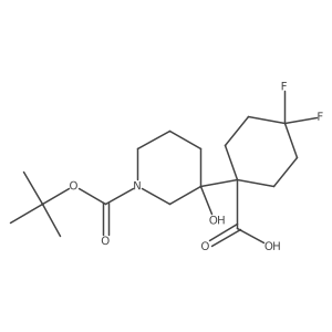 1-{1-[(Tert-butoxy)carbonyl]-3-hydroxypiperidin-3-yl}-4,4-difluorocyclohexane-1-carboxylic acid Structure