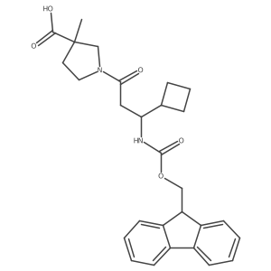 1-[3-cyclobutyl-3-({[(9H-fluoren-9-yl)methoxy]carbonyl}amino)propanoyl]-3-methylpyrrolidine-3-carboxylic acid Structure
