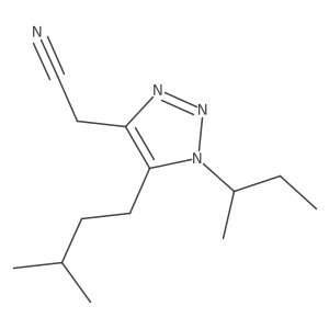 2-[1-(butan-2-yl)-5-(3-methylbutyl)-1H-1,2,3-triazol-4-yl]acetonitrile结构式