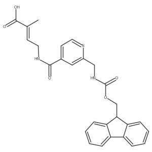 4-({2-[({[(9H-fluoren-9-yl)methoxy]carbonyl}amino)methyl]pyridin-4-yl}formamido)-2-methylbut-2-enoic acid结构式
