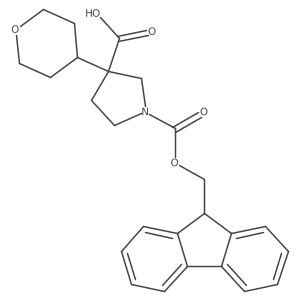 1-{[(9H-fluoren-9-yl)methoxy]carbonyl}-3-(oxan-4-yl)pyrrolidine-3-carboxylic acid Structure