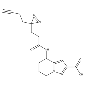 4-[3-(3-But-3-ynyldiazirin-3-yl)propanoylamino]-4,5,6,7-tetrahydropyrazolo[1,5-a]pyridine-2-carboxylic acid结构式