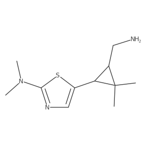 rac-5-[(1R,3R)-3-(aminomethyl)-2,2-dimethylcyclopropyl]-N,N-dimethyl-1,3-thiazol-2-amine结构式