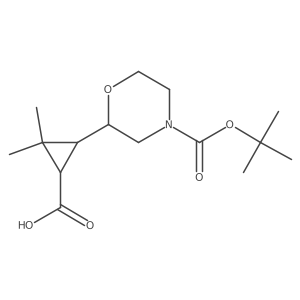 rac-(1R,3R)-3-{4-[(tert-butoxy)carbonyl]morpholin-2-yl}-2,2-dimethylcyclopropane-1-carboxylic acid结构式