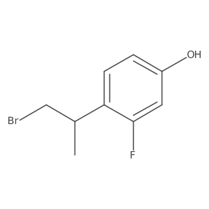 4-(1-Bromopropan-2-yl)-3-fluorophenol结构式