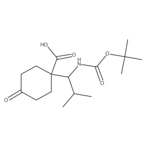 1-(1-{[(Tert-butoxy)carbonyl]amino}-2-methylpropyl)-4-oxocyclohexane-1-carboxylic acid结构式