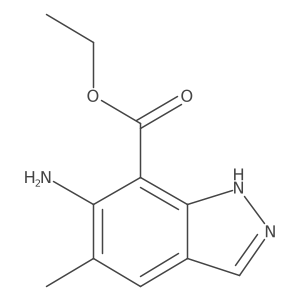 Ethyl 6-amino-5-methyl-1H-indazole-7-carboxylate结构式