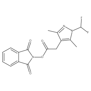 1,3-dioxo-2,3-dihydro-1H-isoindol-2-yl 2-[1-(difluoromethyl)-3,5-dimethyl-1H-pyrazol-4-yl]acetate结构式
