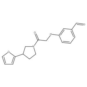 3-[2-[3-(Furan-2-yl)pyrrolidin-1-yl]-2-oxoethoxy]benzaldehyde结构式