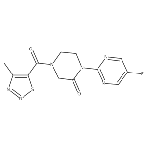 1-(5-Fluoropyrimidin-2-yl)-4-(4-methyl-1,2,3-thiadiazole-5-carbonyl)piperazin-2-one结构式