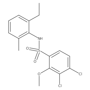 3,4-dichloro-N-(2-ethyl-6-methylphenyl)-2-methoxybenzene-1-sulfonamide结构式