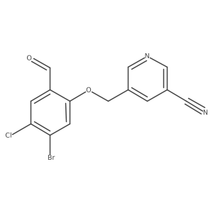 5-((5-Bromo-4-chloro-2-formylphenoxy)methyl)nicotinonitrile结构式