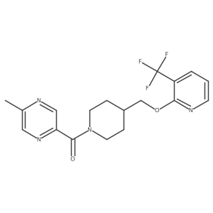 2-Methyl-5-[4-({[3-(trifluoromethyl)pyridin-2-yl]oxy}methyl)piperidine-1-carbonyl]pyrazine结构式