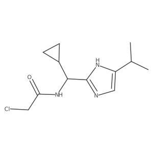 2-chloro-N-{cyclopropyl[5-(propan-2-yl)-1H-imidazol-2-yl]methyl}acetamide结构式