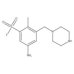 5-Amino-2-methyl-3-[(piperazin-1-yl)methyl]benzene-1-sulfonyl fluoride结构式