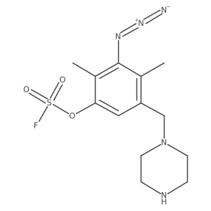 3-Azido-2,4-dimethyl-5-[(piperazin-1-yl)methyl]phenyl sulfurofluoridate Structure