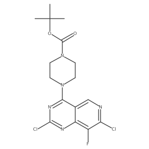 Tert-butyl 4-(2,7-dichloro-8-fluoropyrido[4,3-d]pyrimidin-4-yl)piperazine-1-carboxylate结构式