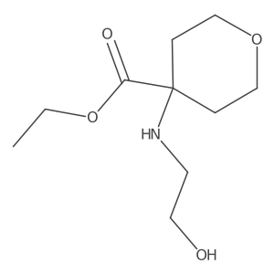 Ethyl 4-[(2-hydroxyethyl)amino]oxane-4-carboxylate结构式