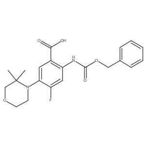 2-{[(Benzyloxy)carbonyl]amino}-5-(3,3-dimethylmorpholin-4-yl)-4-fluorobenzoic acid结构式