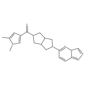 1,5-dimethyl-3-(5-{[1,2,4]triazolo[4,3-b]pyridazin-6-yl}-octahydropyrrolo[3,4-c]pyrrole-2-carbonyl)-1H-pyrazole结构式