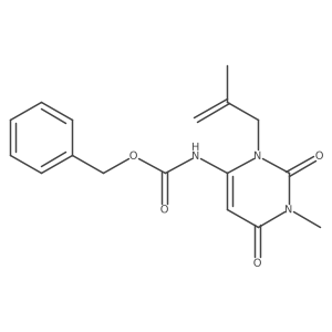 benzyl N-[1-methyl-3-(2-methylprop-2-en-1-yl)-2,6-dioxo-1,2,3,6-tetrahydropyrimidin-4-yl]carbamate结构式