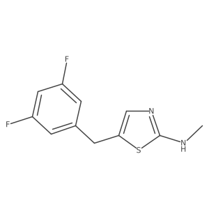 5-[(3,5-difluorophenyl)methyl]-N-methyl-1,3-thiazol-2-amine结构式