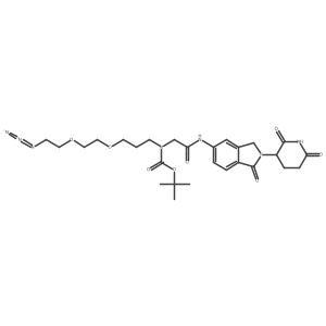 tert-butyl N-[3-[2-(2-azidoethoxy)ethoxy]propyl]-N-[2-[[2-(2,6-dioxo-3-piperidyl)-1-oxo-isoindolin-5-yl]amino]-2-oxo-ethyl]carbamate结构式