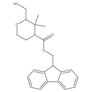 (9H-fluoren-9-yl)methyl 2-(hydroxymethyl)-3,3-dimethylmorpholine-4-carboxylate结构式