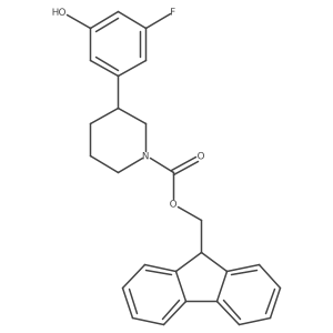 (9H-fluoren-9-yl)methyl 3-(3-fluoro-5-hydroxyphenyl)piperidine-1-carboxylate结构式