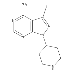 3-Iodo-1-(piperidin-4-yl)-1H-pyrazolo[3,4-d]pyrimidin-4-amine Structure