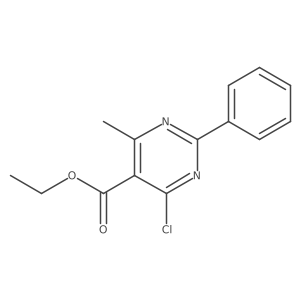 Ethyl 4-chloro-6-methyl-2-phenylpyrimidine-5-carboxylate结构式