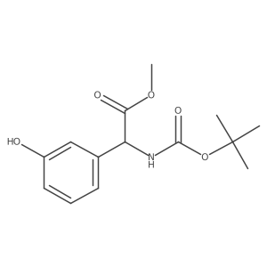 (RS)-tert-butoxycarbonylamino-(3-hydroxy-phenyl)-acetic acid methyl ester结构式