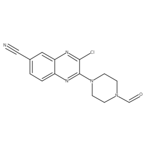 3-Chloro-2-(4-formyl-1-piperazinyl)-6-quinoxalinecarbonitrile结构式