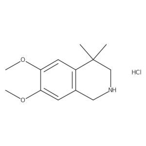 6,7-Dimethoxy-4,4-dimethyl-1,2,3,4-tetrahydroisoquinoline hydrochloride结构式