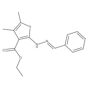 ethyl 2-[(2E)-2-benzylidenehydrazinyl]-4,5-dimethylthiophene-3-carboxylate结构式