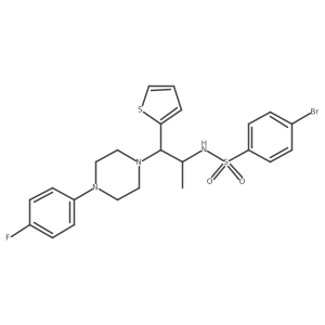 4-bromo-N-(1-(4-(4-fluorophenyl)piperazin-1-yl)-1-(thiophen-2-yl)propan-2-yl)benzenesulfonamide结构式