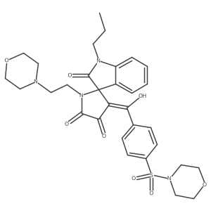 4a(2)-Hydroxy-1a(2)-[2-(4-morpholinyl)ethyl]-3a(2)-[4-(4-morpholinylsulfonyl)benzoyl]-1-propylspiro[3H-indole-3,2a(2)-[2H]pyrrole]-2,5a(2)(1H,1a(2)H)-dione Structure