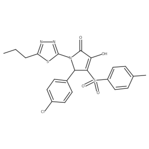5-(4-chlorophenyl)-3-hydroxy-4-(4-methylbenzenesulfonyl)-1-(5-propyl-1,3,4-thiadiazol-2-yl)-2,5-dihydro-1H-pyrrol-2-one Structure