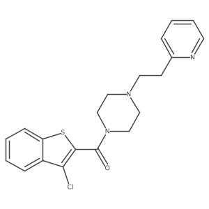 (3-Chloro-1-benzothiophen-2-yl){4-[2-(pyridin-2-yl)ethyl]piperazin-1-yl}methanone结构式