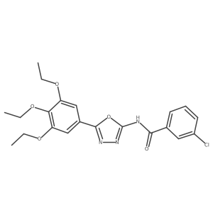 3-chloro-N-[5-(3,4,5-triethoxyphenyl)-1,3,4-oxadiazol-2-yl]benzamide Structure