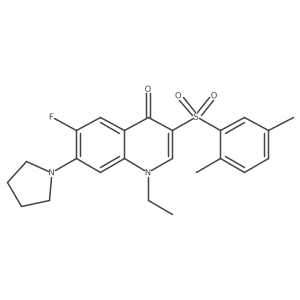 3-((2,5-dimethylphenyl)sulfonyl)-1-ethyl-6-fluoro-7-(pyrrolidin-1-yl)quinolin-4(1H)-one Structure