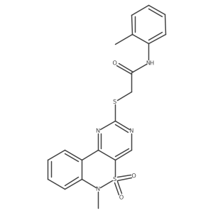 2-((6-methyl-5,5-dioxido-6H-benzo[c]pyrimido[4,5-e][1,2]thiazin-2-yl)thio)-N-(o-tolyl)acetamide Structure