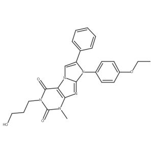 8-(4-Ethoxyphenyl)-3-(3-hydroxypropyl)-1-methyl-7-phenyl-1,3,5-trihydro-4-imid azolino[1,2-h]purine-2,4-dione Structure
