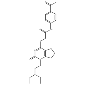 N-(4-acetylphenyl)-2-((1-(2-(diethylamino)ethyl)-2-oxo-2,5,6,7-tetrahydro-1H-cyclopenta[d]pyrimidin-4-yl)thio)acetamide结构式