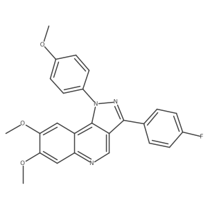 3-(4-fluorophenyl)-7,8-dimethoxy-1-(4-methoxyphenyl)-1H-pyrazolo[4,3-c]quinoline结构式