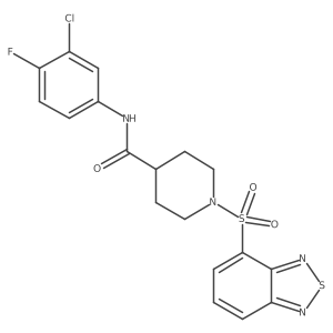 1-(2,1,3-benzothiadiazol-4-ylsulfonyl)-N-(3-chloro-4-fluorophenyl)-4-piperidinecarboxamide结构式