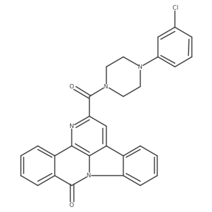 2-{[4-(3-chlorophenyl)-1-piperazinyl]carbonyl}-9H-benzo[c]indolo[3,2,1-ij][1,5]naphthyridin-9-one Structure