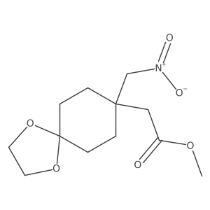 Methyl 2-(8-(nitromethyl)-1,4-dioxaspiro[4.5]decan-8-yl)acetate结构式